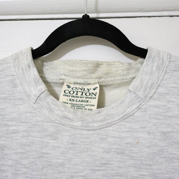 Vintage Only Cotton Purdue Spellout Gray Crewneck Sweatshirt XL College Preppy - Picture 5 of 10